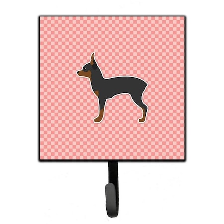 Jensendistributionservices Toy Fox Terrier Checkerboard Pink Leash or Key Holder MI1711683